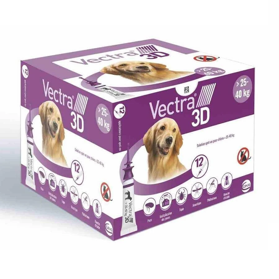 Vectra 3D Chien 25 à 40 Kg 12 Pipettes 1 Vectra 3D Chien 25 à 40 Kg 12 Pipettes