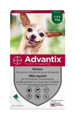 Advantix Très Petit Chien (1,5-4 Kg) - 6 Pipettes
