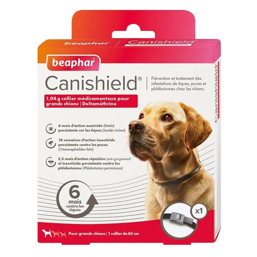 Beaphar Canishield Collier Grand Chien Contre Puces, Tiques, Moustiques 65 Cm 1 Beaphar Canishield Collier Grand Chien Contre Puces, Tiques, Moustiques 65 Cm