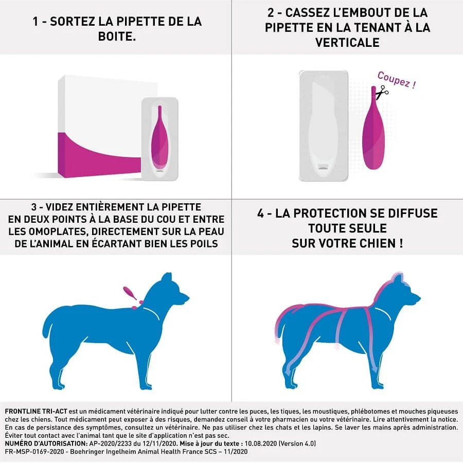 Frontline Tri Act Spot On Grand Chien 20 - 40 Kg 6 Pipettes + 3 Pipettes 3 Frontline Tri Act Spot On Grand Chien 20 - 40 Kg 6 Pipettes + 3 Pipettes – Image 3