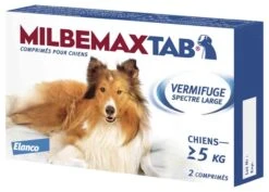 Milbemax Tab Vermifuge Chien De 5kg à 25kg 2cps