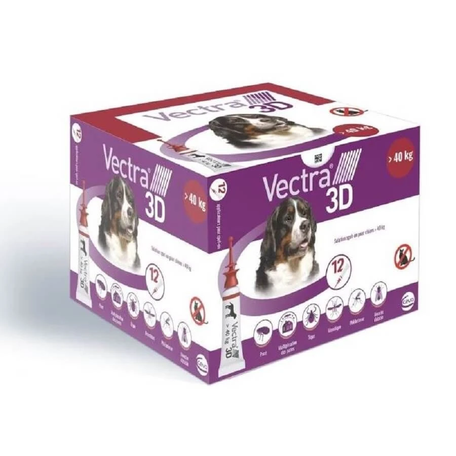 Vectra 3D Chien +40 Kg 12 Pipettes 1 Vectra 3D Chien +40 Kg 12 Pipettes